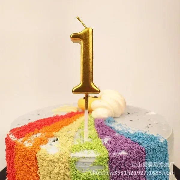 1 pz buon compleanno numero torta candele 0 1 2 3 4 5 6 7 8 9 Cake Topper oro nastro nero compleanno candela festa regalo casa Docer