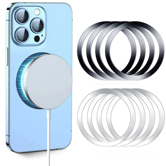 Anello magnetico per iPhone 16 15 Pro Max Custodia Samsung S21 Adesivo piastra metallica per caricabatterie wireless Macsafe Supporto magnetico per auto