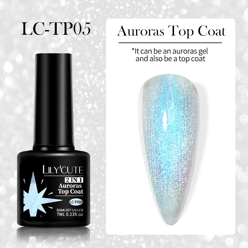 LILYCUTE Smalto per unghie gel glitterato Nero Argento Smalto gel con paillettes super brillanti Soak Off UV LED Gel UV semipermanente per unghie