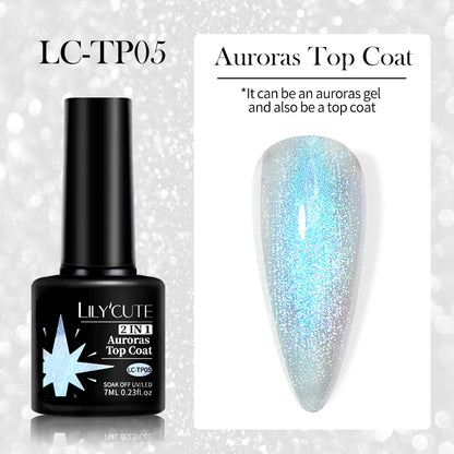 LILYCUTE Smalto per unghie gel glitterato Nero Argento Smalto gel con paillettes super brillanti Soak Off UV LED Gel UV semipermanente per unghie