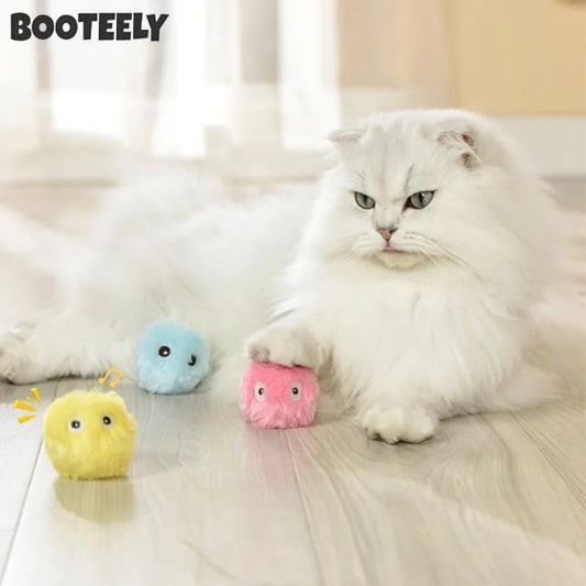 1/3 pezzi palla interattiva giocattoli per cani gatto intelligente peluche elettrico erba gatta giocattolo di addestramento gattino tocco suono prodotto per animali domestici palla giocattolo cigolante