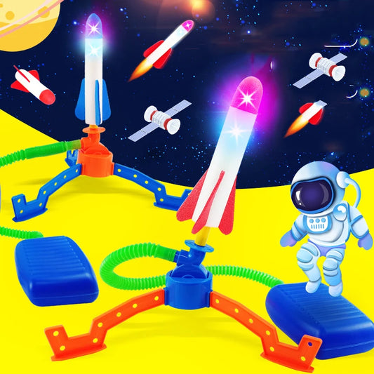 Giocattoli a razzo volante Piedi Passeggiare sul cielo Lanciatore Volare Giochi di puzzle interattivi genitore-figlio Bambini Sport all'aria aperta Ragazzi Giocattoli