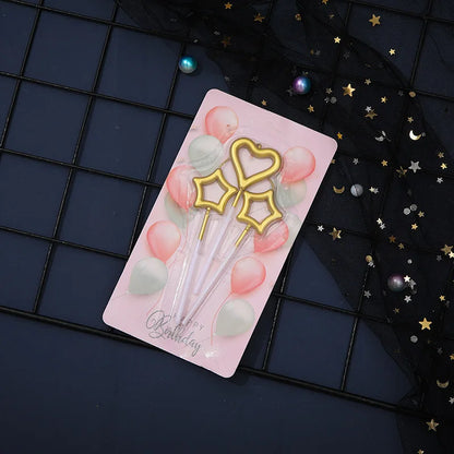 Star Heart Girl Bambini Compleanno Candela scintillante Decorazione torta romantica Nuove candele aromatiche decorative per la casa
