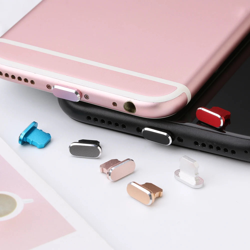 1PC porta di ricarica in metallo tappo antipolvere per iPhone15 14 13 12 11 X XR Max 8 7 Plus accessorio per telefono coperchio del cappuccio della spina di ricarica