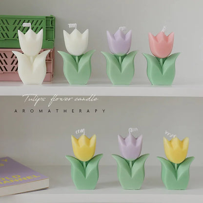 Candele regalo creative per gli ospiti di nozze Candela per aromaterapia con fiori di tulipano Decorazioni per la camera estetica Candele aromatiche Regali di compleanno per ragazze