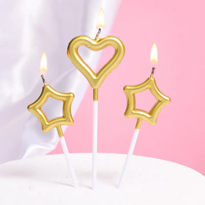 Star Heart Girl Bambini Compleanno Candela scintillante Decorazione torta romantica Nuove candele aromatiche decorative per la casa