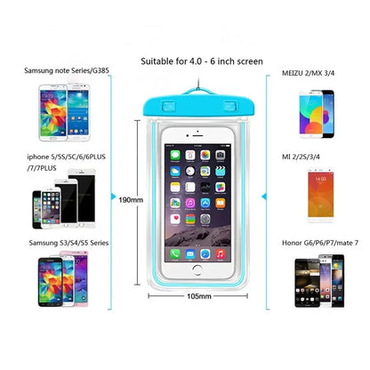 Custodia impermeabile per telefono Drift Diving Borsa da nuoto Borsa subacquea asciutto Custodia per telefono Sport acquatici Spiaggia Piscina Sci 6 pollici