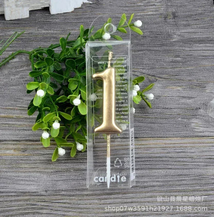 1 pz buon compleanno numero torta candele 0 1 2 3 4 5 6 7 8 9 Cake Topper oro nastro nero compleanno candela festa regalo casa Docer