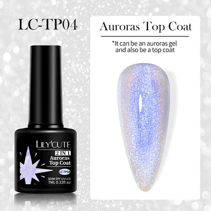 LILYCUTE Smalto per unghie gel glitterato Nero Argento Smalto gel con paillettes super brillanti Soak Off UV LED Gel UV semipermanente per unghie