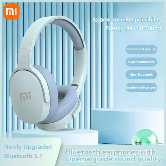 Xiaomi New Fashion Cuffie Bluetooth senza fili sopra l'orecchio Cuffie stereo HIFI 9D Vero sport con auricolari Lettore musicale TF/AUX