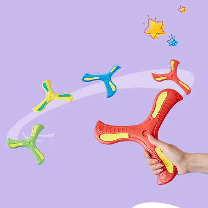 Bambini Boomerang Morbido Croce a tre foglie Giocattolo interattivo da esterno per bambini adulti Educazione precoce Puzzle Regalo di decompressione