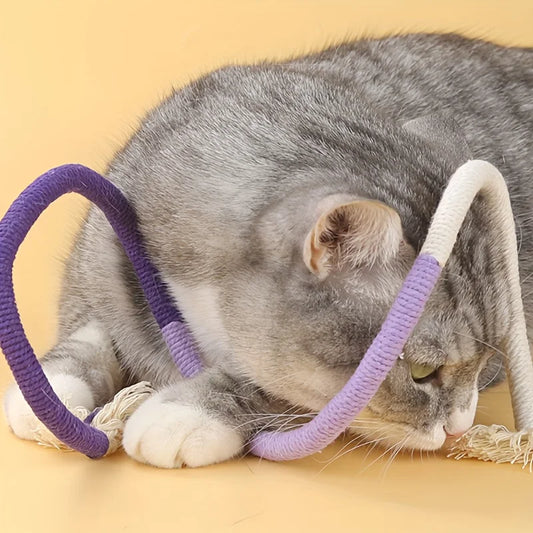 1PC giocattolo con corda per morso di gatto, digrignamento dei denti, durevole, giocattolo con corda per gatti