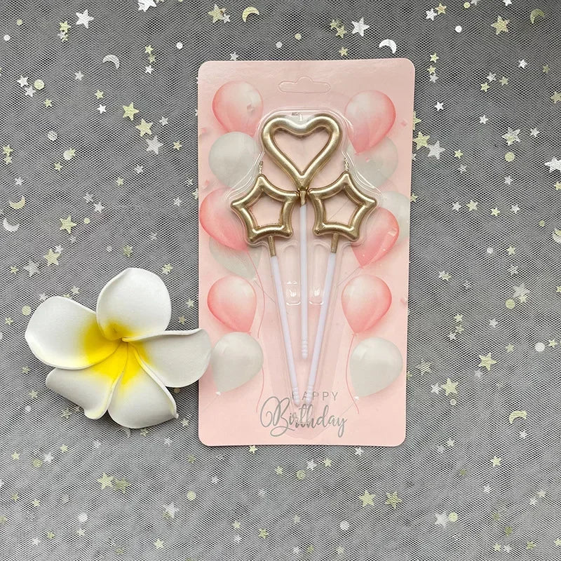 Star Heart Girl Bambini Compleanno Candela scintillante Decorazione torta romantica Nuove candele aromatiche decorative per la casa