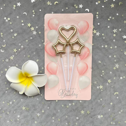 Star Heart Girl Bambini Compleanno Candela scintillante Decorazione torta romantica Nuove candele aromatiche decorative per la casa