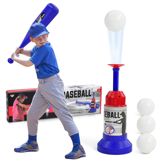 Giochi di giocattoli per palline da baseball per bambini per 3+ anni, set di giocattoli per macchine da baseball con lancio automatico regolabile per regalo di giocattoli da esterno per bambini