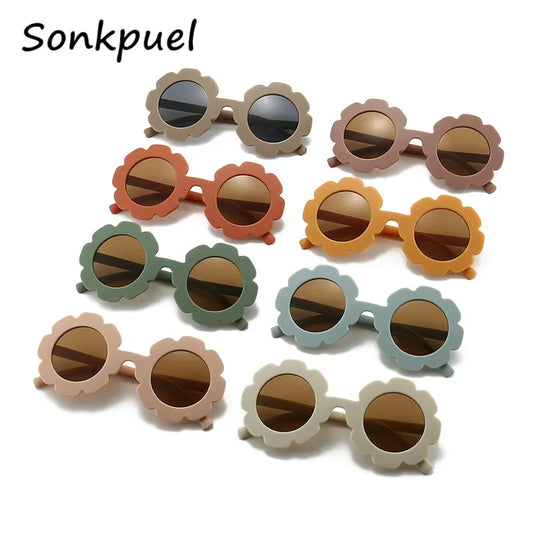 Nuovi occhiali da sole per bambini Sun Flower Occhiali da sole rotondi per bambini carini per ragazze dei ragazzi Occhiali da sole per bambini a prova di raggi ultravioletti Occhiali adorabili
