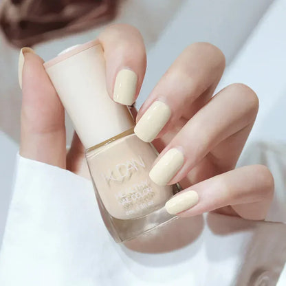 Smalto per unghie senza lampada da forno bianco Fine Glitter Non-Baking Non-peel trasparente lucido olio Base Coat smalto per unghie nudo