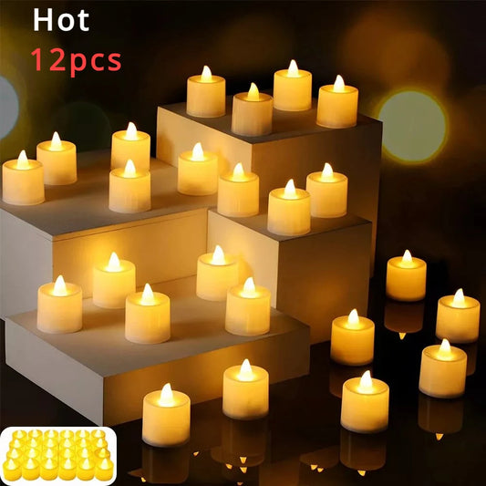 Candela a LED Candela da tè senza fiamma alimentata a batteria Lampada a candela finta Matrimonio Compleanno Festa Decorazione domestica Lampada Candeliere Candele