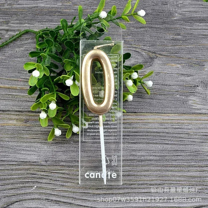 1 pz buon compleanno numero torta candele 0 1 2 3 4 5 6 7 8 9 Cake Topper oro nastro nero compleanno candela festa regalo casa Docer