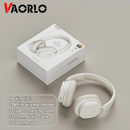 Bluetooth 5.3 Cuffie senza fili di moda HIFI Stereo portatile Over-ear Cuffie da lavoro Auricolari da gioco a bassa latenza con microfono