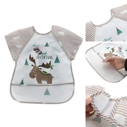 0-3Y Ragazzi Ragazze Burp Vestiti Impermeabile Mangiare Grembiule Infantile Del Bambino Del Bambino Del Fumetto Senza Maniche Arte Grembiule Animale Morbido Bavaglino