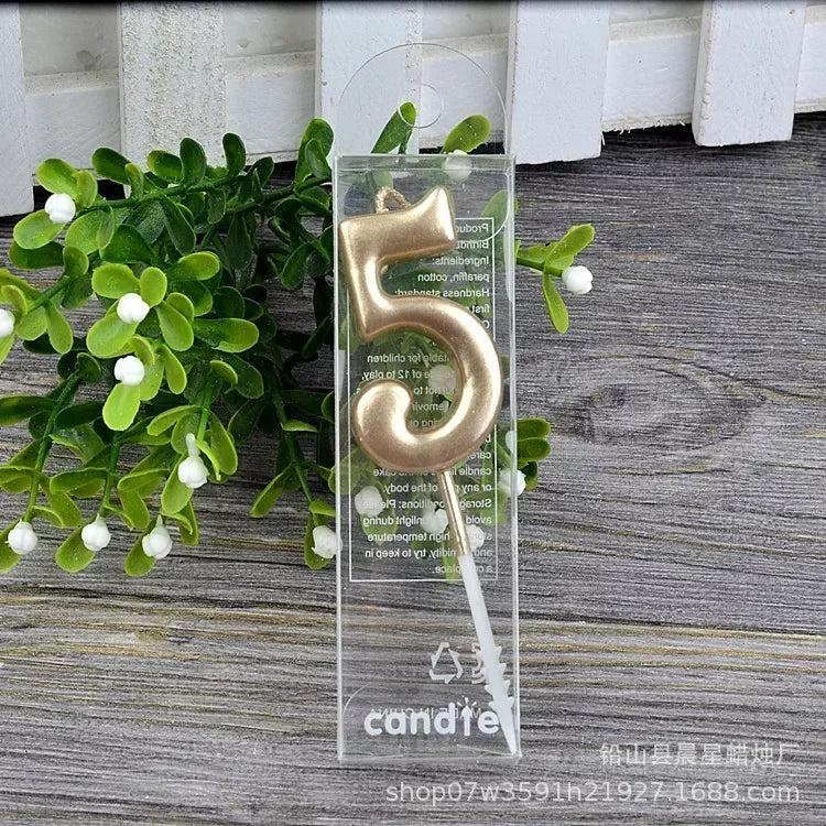 1 pz buon compleanno numero torta candele 0 1 2 3 4 5 6 7 8 9 Cake Topper oro nastro nero compleanno candela festa regalo casa Docer