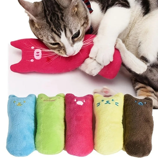 Digrignamento dei denti Erba gatta Giocattoli Carino Divertente Peluche interattivo Digrignamento dei denti Rilassamento Gatto Masticare Giocattolo vocale Giocattoli per animali domestici resistenti ai morsi