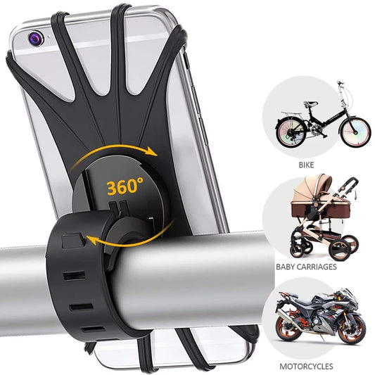 Supporto per telefono per bicicletta in silicone Cellulare per bici MTB Supporto mobile per staffa di supporto per telefono per moto Accessori per iPhone Xiaomi