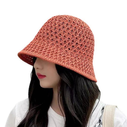Cappello da pescatore Cappello lavorato a maglia cavo primavera estate Cappello da sole tinta unita Cappellino da pescatore Berretto da spiaggia pieghevole casual