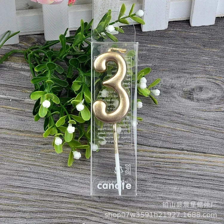 1 pz buon compleanno numero torta candele 0 1 2 3 4 5 6 7 8 9 Cake Topper oro nastro nero compleanno candela festa regalo casa Docer