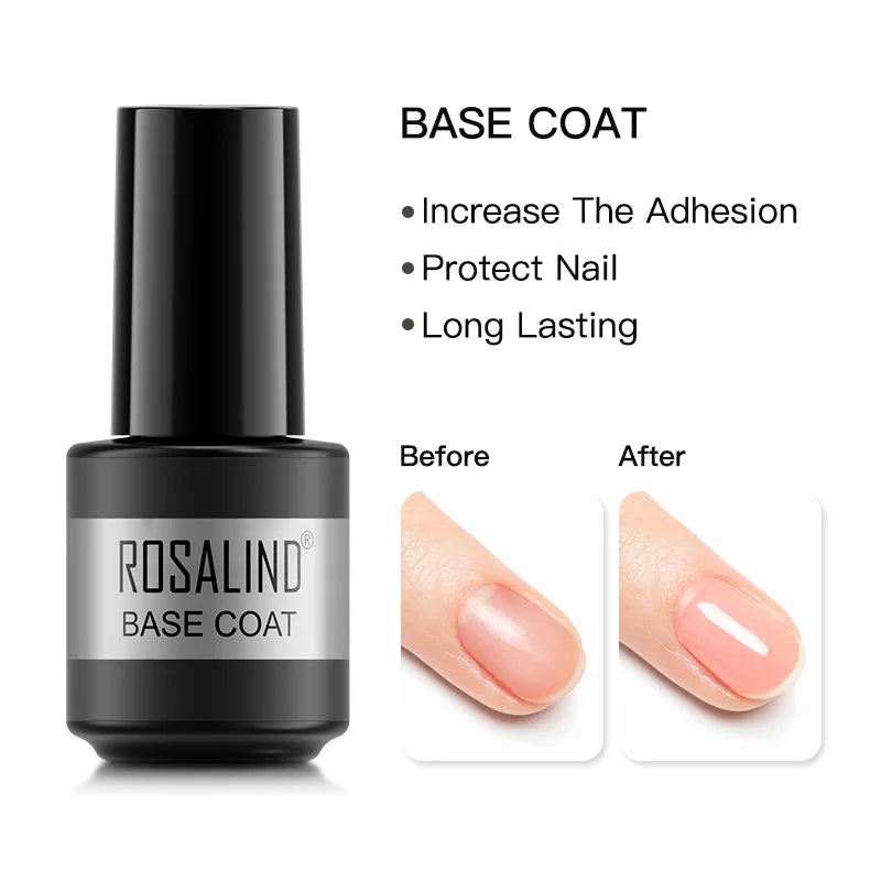 ROSALIND 120 colori smalto per unghie Glitter Shiny Base Gel Top Coat UV LED Gel Nail Art vernice Manicure Gel per unghie Semi permanente