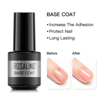 ROSALIND 120 colori smalto per unghie Glitter Shiny Base Gel Top Coat UV LED Gel Nail Art vernice Manicure Gel per unghie Semi permanente