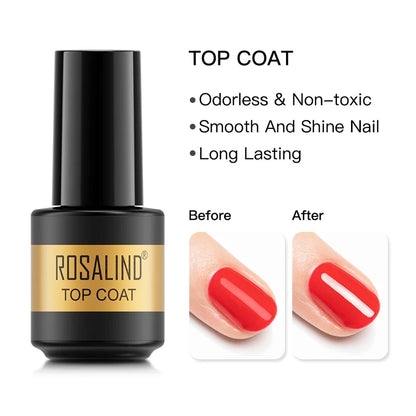 ROSALIND 120 colori smalto per unghie Glitter Shiny Base Gel Top Coat UV LED Gel Nail Art vernice Manicure Gel per unghie Semi permanente