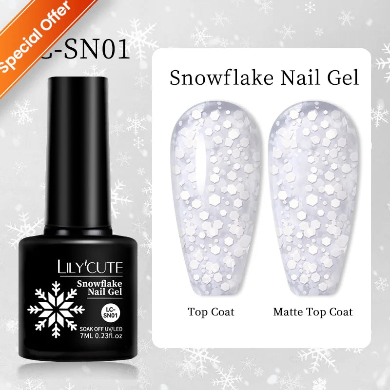LILYCUTE Smalto per unghie gel glitterato Nero Argento Smalto gel con paillettes super brillanti Soak Off UV LED Gel UV semipermanente per unghie