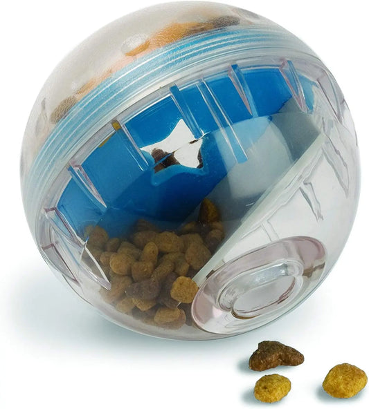 Giocattolo interattivo per cani con palla giocattolo per dispenser di dolcetti per cani IQ - Stimolazione del giocattolo alimentare per cani da 4", alimentatore lento