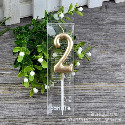 1 pz buon compleanno numero torta candele 0 1 2 3 4 5 6 7 8 9 Cake Topper oro nastro nero compleanno candela festa regalo casa Docer