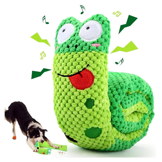 Puzzle per cani Mangiatoia Giocattolo interattivo Indistruttibile Peluche Suono Squeak Giocattoli per cuccioli per cani di lumaca pieghevoli resistenti Forniture per animali domestici