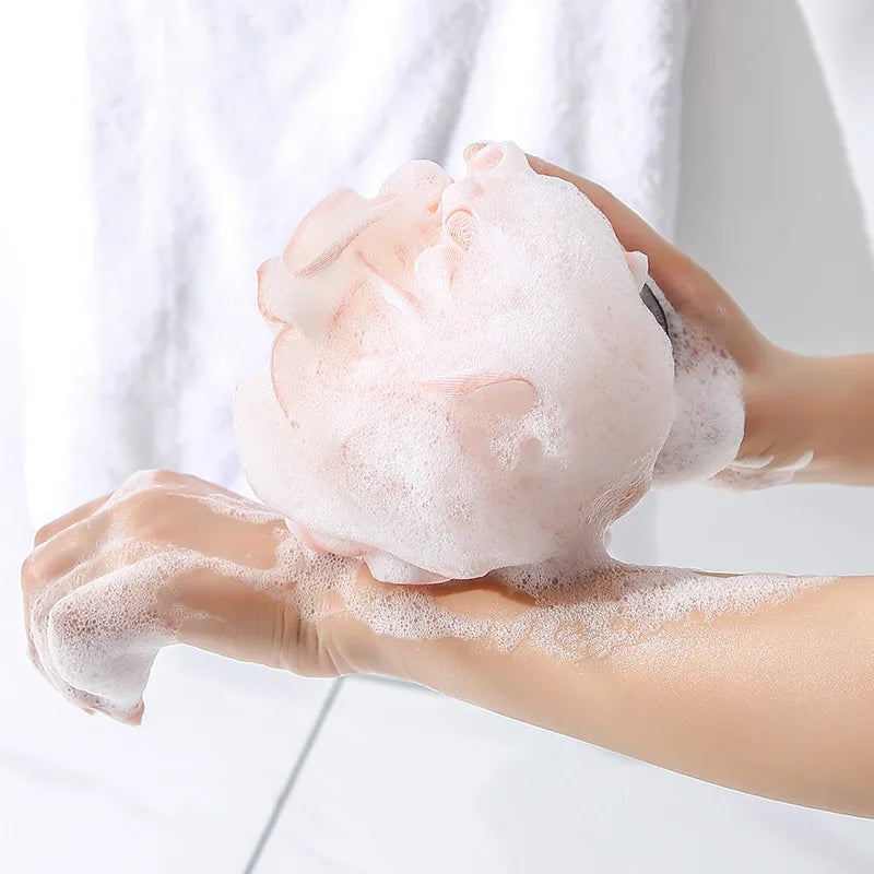Sfere di spugna da bagno a rete morbida Detergente per il corpo Scrubber esfolianti Sfera da bagno Spazzole per pulizia in nylon Soffio per doccia Fiore da bagno di fascia alta