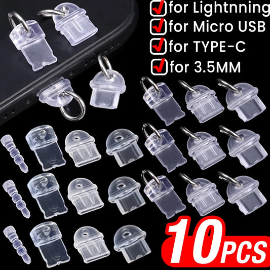 Tappo antipolvere USB C Fascino Tappo protettivo antipolvere con impugnatura fai-da-te per auricolari da 3,5 mm Cappucci di copertura micro USB Lightnning Portplug per IPhone Samsung