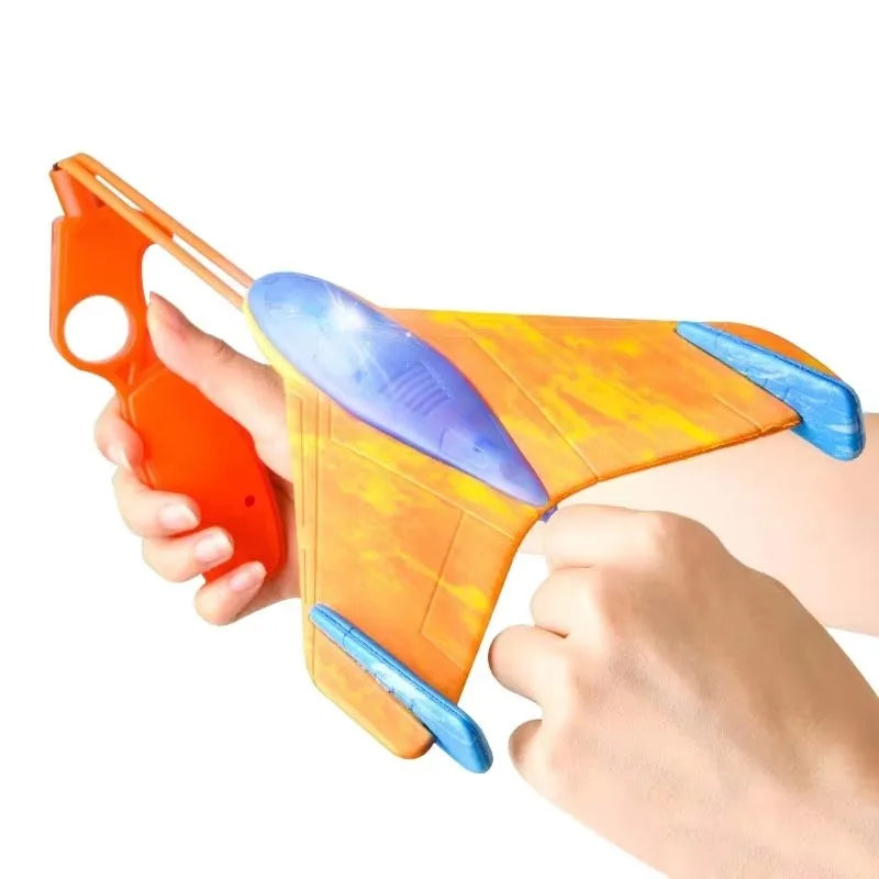 Aeromobile in schiuma Disco volante leggero Giocattolo Catapulta per bambini EVA Boomerang Gioco all'aperto Aliante volante Fionda Aereo in schiuma Giocattoli di sicurezza