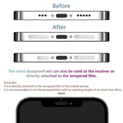 1-12 pezzi universale in rete metallica antipolvere adesivo adesivo per telefono rete per iPhone porta di ricarica protezione foro per altoparlante anti-polvere