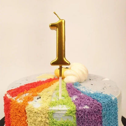 1 pz buon compleanno numero torta candele 0 1 2 3 4 5 6 7 8 9 Cake Topper oro nastro nero compleanno candela festa regalo casa Docer