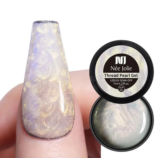 Pearl Shell Gel Nail Polish Kit Shimmer Thread smalto per unghie Long Lasting White Pink Purple Salon o Gel Kit Soak Off