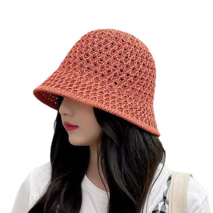 Cappello da pescatore Cappello lavorato a maglia cavo primavera estate Cappello da sole tinta unita Cappellino da pescatore Berretto da spiaggia pieghevole casual