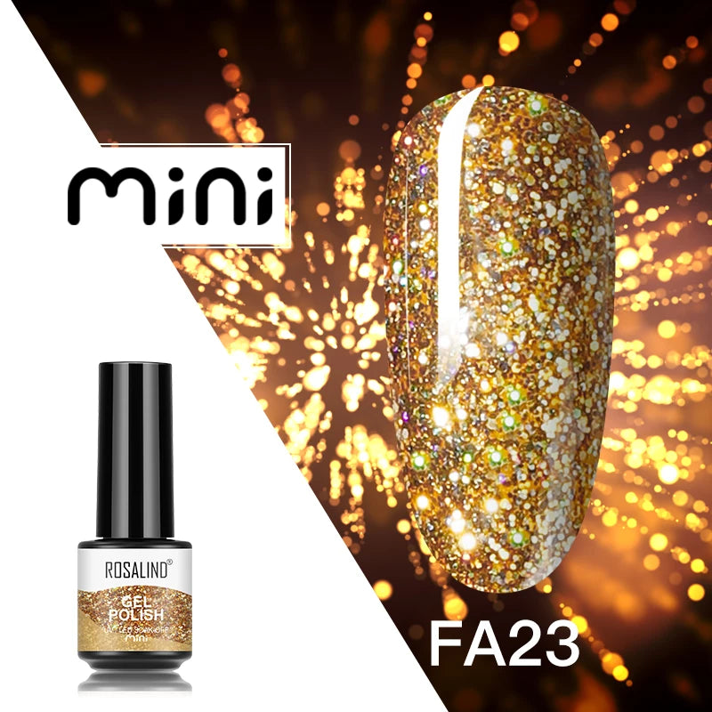 ROSALIND 120 colori smalto per unghie Glitter Shiny Base Gel Top Coat UV LED Gel Nail Art vernice Manicure Gel per unghie Semi permanente