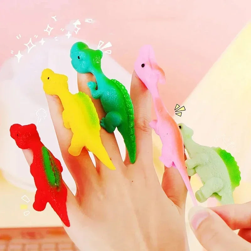 Dito Catapulta Dinosauro Turchia Romanzo e divertimento Scherzo Giocattolo di gomma morbida Scuola materna Gioco per bambini Giocattoli Giocattoli di decompressione per adulti