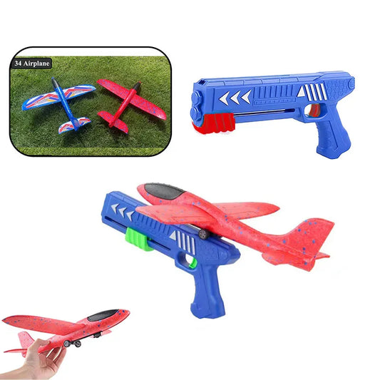 Bambini 24/34 cm Schiuma Aereo Lanciatore Giocattolo da esterno per Ragazzi Sport Catapulta Gioco Bambini Ragazza Compleanno Regali di Natale