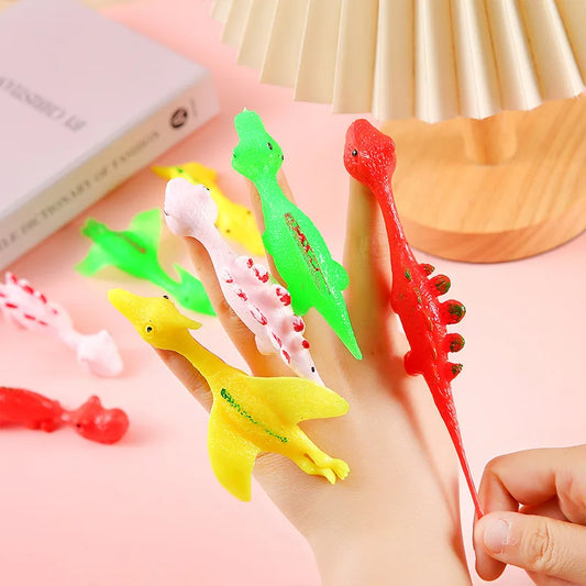 Dito Catapulta Dinosauro Turchia Romanzo e divertimento Scherzo Giocattolo di gomma morbida Scuola materna Gioco per bambini Giocattoli Giocattoli di decompressione per adulti