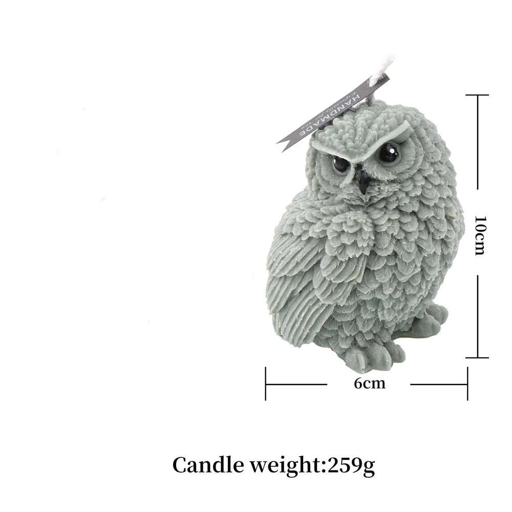 Gufo 3D Candela profumata Pianta Cera di soia Simpatico cartone animato Animale Gufo Fragranza Regalo Decorazione di compleanno per la casa