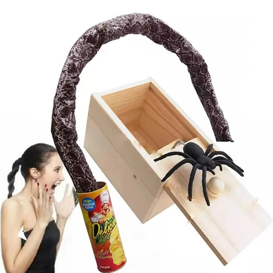 Divertente patatine fritte può saltare primavera serpente rotta giocattolo regalo Pesce d'aprile Decorazione festa di Halloween Scherzo Trucco Scherzo divertente Giocattoli